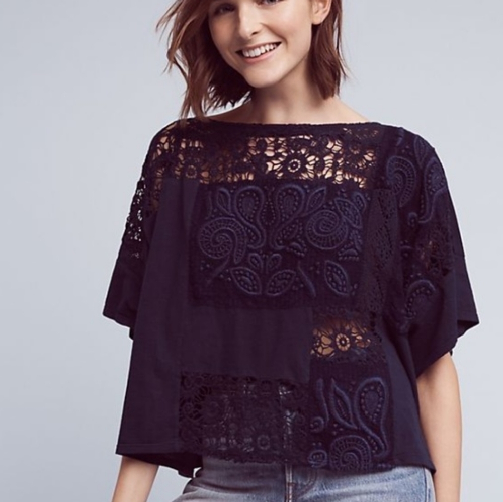 Anthropologie Navy Top